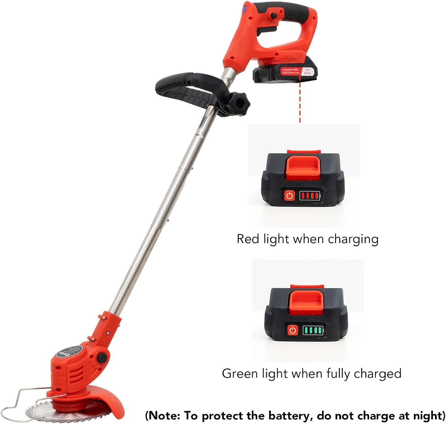 Debroussailleuse Electrique sans Fil, Débroussailleuse à Gazon Pliable avec 2 Batteries et 4 Types de Lames, Poignée réglable, Coupe Bordures pour la Coupe de Jardin, Pelouses et Terres Agricoles