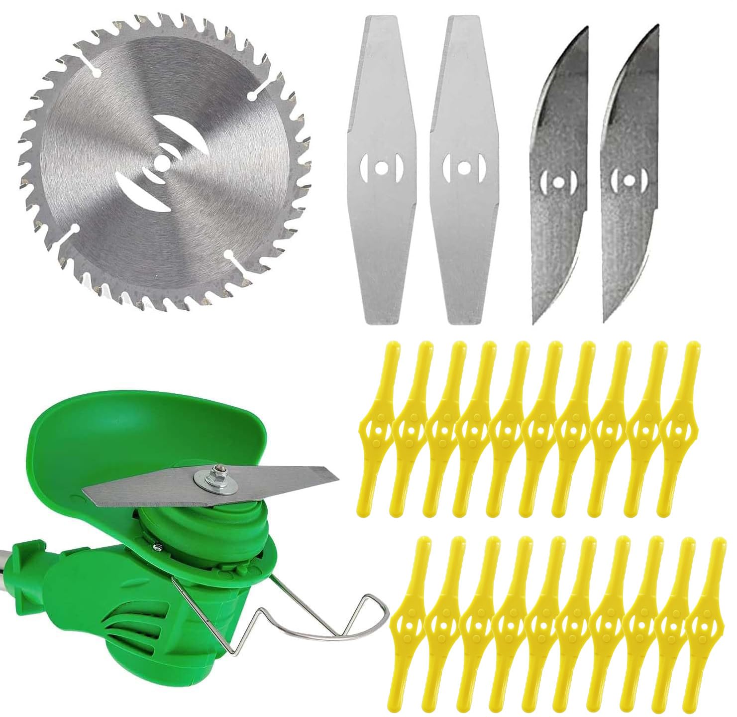 Debroussailleuse Electrique sans Fil 21V, Coupe Bordure sans Fil avec Batterie 4.0Ah et 3 Types de Lames, Débroussailleuses Electrique Batterie pour la Coupe de Jardin, Pelouses et Terres Agricoles