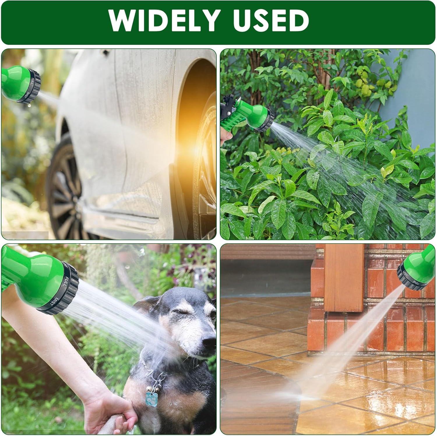 Gsakskdsap Tuyau d'Arrosage Extensible 15m, Tuyau Arrosage Extensible avec 7 Modes de Pulvérisation, D'Arrosage Flexible, Léger et Facile à Ranger Pour Irrigation, Jardin, Arrosage, Nettoyage