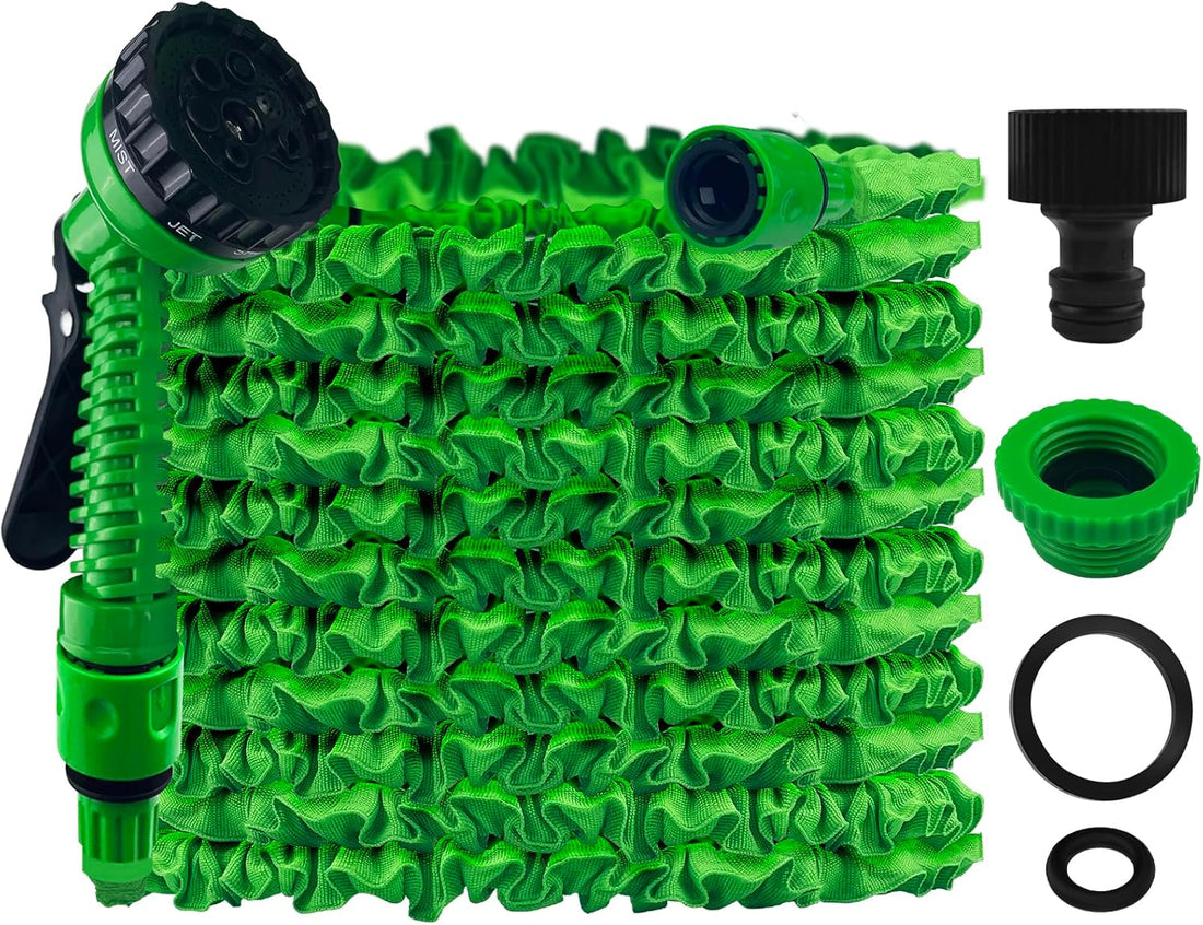 Gsakskdsap Tuyau d'Arrosage Extensible 15m, Tuyau Arrosage Extensible avec 7 Modes de Pulvérisation, D'Arrosage Flexible, Léger et Facile à Ranger Pour Irrigation, Jardin, Arrosage, Nettoyage